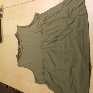 Womens sleeveless top in army green.